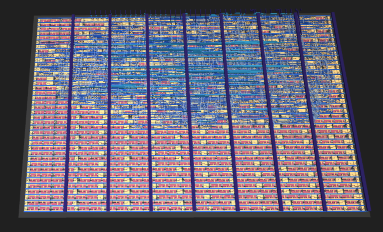3d view of the bytebeat chip layers