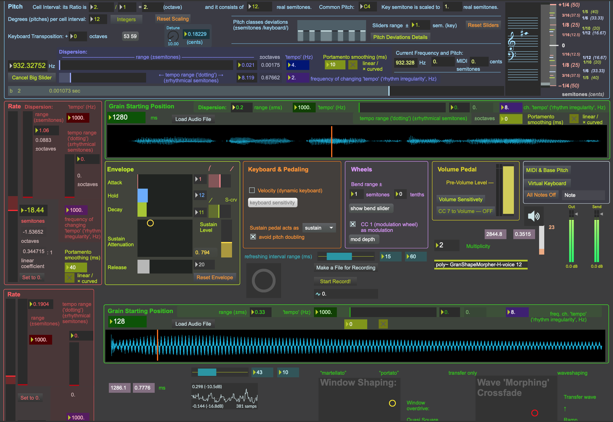 Fig. 12. GranShaper interface fragment