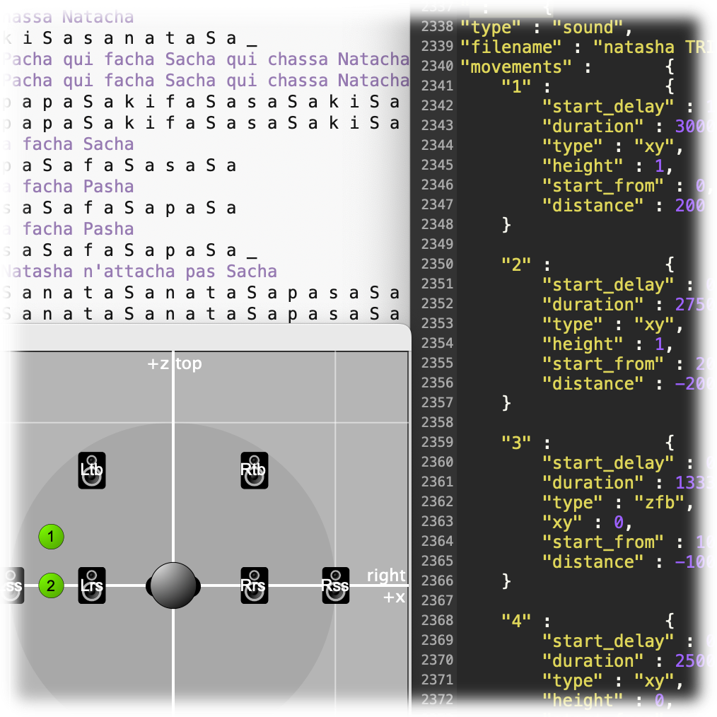 Screenshot of Max patching and text files